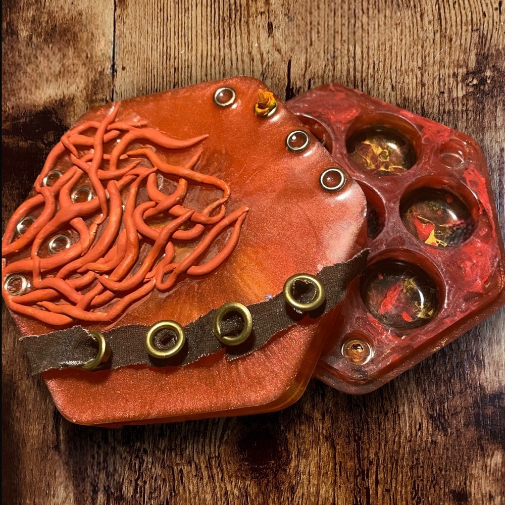 Hand Crafted Karlach Inspired Resin Dice Tray for DND